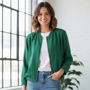 Massimo Dutti Green Drawstring Jacket Size Large - NWOT